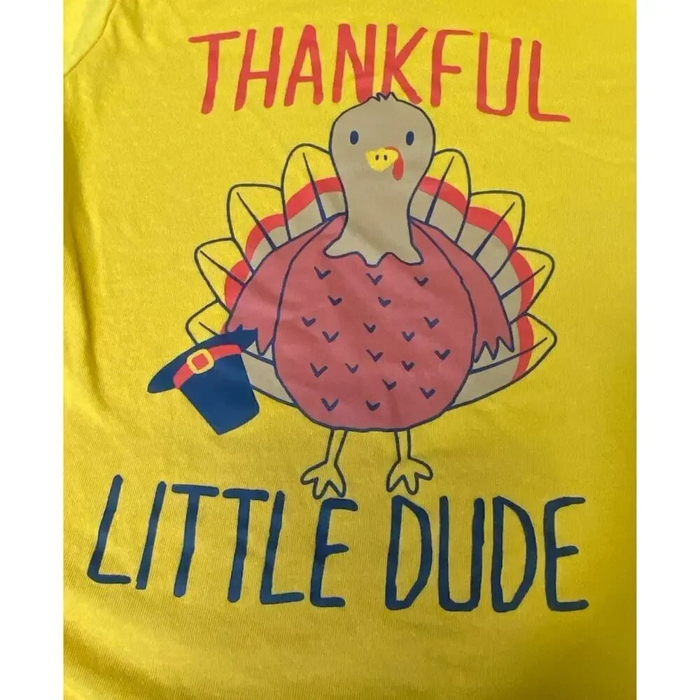 Children’s Place Thankful Little Dude Turkey Graphic Shirt Size 2T, Thanksgiving